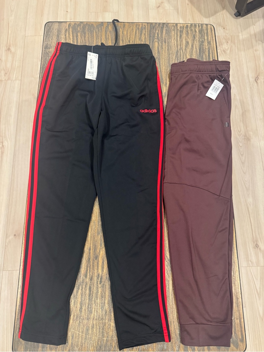 Men’s Large Track Pants Lot 2 Adidas Layer 8 Black Red Burgundy NWT